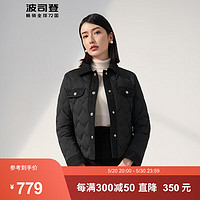 BOSIDENG 波司登 冬轻薄羽绒服女小香风短款保暖外套B30134128 黑色8056 155/80A