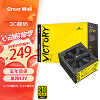GREATWALL 长城（Great Wall）V系列电源宽幅节能游戏台式机电脑主机电源 V5金牌直出线（额定500W）