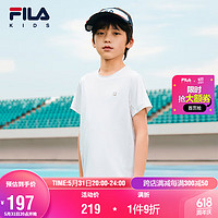 FILA 斐乐 童装儿童透气上衣2024夏季中大童男女童短袖运动T恤