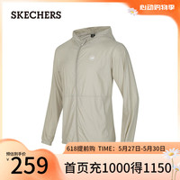 斯凯奇(Skechers)【成毅同款】2024年春夏新款男凉感速干连帽户外外套P224M032