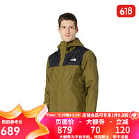 the North Face TNF北面美版男女款ANTORA防风透气连帽冲锋衣 NF0A7QEY男款4Q6黑色/军旅橄榄绿 XL 4Q6-黑色/军旅橄榄绿