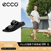 爱步（ECCO）拖鞋男 夏季沙滩勃肯鞋双扣一字拖鞋外穿运动拖鞋男鞋 科摩500934 黑色50093401001 41