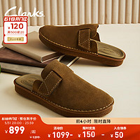 Clarks其乐利顿系列男鞋24夏季包头舒适透气懒人复古拖鞋 橡木色 261765757 43