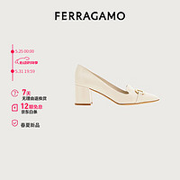 菲拉格慕（Ferragamo）女士白色Gancini扣饰高跟鞋 0769258_1D _ 75