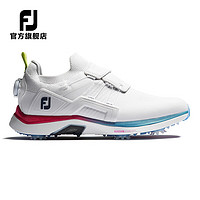 Footjoy高尔夫球鞋男士FJ HyperFlex运动轻量golf有钉鞋旋钮款防滑鞋子 炭黑/灰/红51045 7=40码