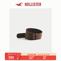 HOLLISTER24春夏百搭压花Logo图案皮革腰带 男 351911-1 棕色(30)