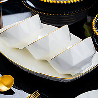 KANQIN 康琴 北欧风餐具碗碟套装网红钻石碗盘子陶瓷餐具家用面碗汤碗 5英寸钻石碗10个装