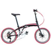 HITO 德国品牌 20寸折叠自行车超轻便携铝合金男女成人单车折叠车 黑色