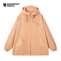 Dangerous people薛之谦dsp刺绣休闲时尚潮户外中长款连帽外套 橙色 XL