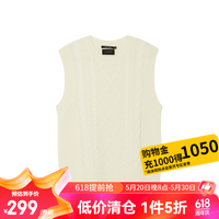 网易严选女式绞花羊绒衫毛衣 针织衫套头圆领 秋冬保暖内搭外穿 背心-
