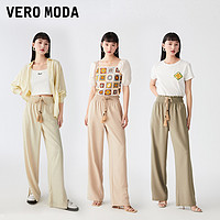 VERO MODA 休闲裤女2023春夏新款高腰宽松长裤休闲度假风简约气质