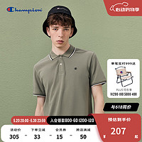 Champion纯棉短袖T恤24夏季新款美式复古刺绣POLO领情侣上衣