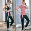 朵梵蓮运动套装女夏季季宽松显瘦瑜伽服女套装长袖房跑步服透气 【3件套】紫红色短袖+紫红长裤+内衣 S 85-103斤