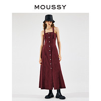 MOUSSY 摩西 春季新品前卫朋克风收腰吊带牛仔连衣裙010GA211-5050