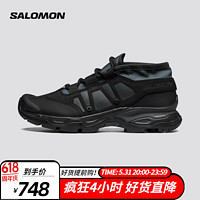 salomon 薩洛蒙 男女款 戶外運動皮革拼接徒步登山鞋 JUNGLE ULTRA LOW ADVANCED 黑色