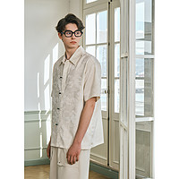 LILBETTER 新中式衬衫夏国风山水暗纹印花高级感高密织造短袖寸衫