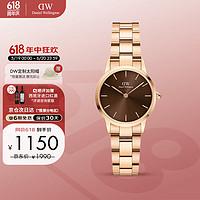 Daniel Wellington DanielWellington）DW小精鋼女表棕色表盤鋼帶歐美簡約風腕表生日禮物DW00100463