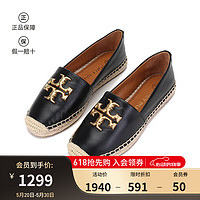 汤丽柏琦（Tory Burch）TB女鞋 ELEANOR系列羊皮革双T LOGO渔夫鞋麻鞋平底鞋 86567 006 黑色 7