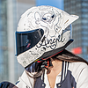 麦斯卡摩托车头盔女双镜大尾翼联名KT草莓熊四季机车全盔男3C认证