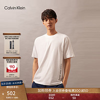 Calvin Klein Jeans24春夏男士纯棉休闲ck字母印花宽松短袖T恤J325191 YAF-月光白 S