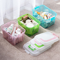 88VIP：CHAHUA 茶花 玩具收纳箱儿童周转箱车载透明箱子家用户外便携手提款储物盒