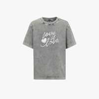 little MO&Co.little moco童装24夏装女童亲子装宽松印花短袖T恤KBD2TEE034 中花灰色 120/60