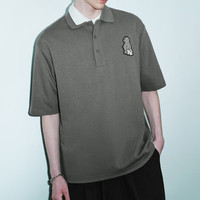 URBAN REVIVO 【宠物系列】2024夏季男装休闲趣味刺绣短袖T恤UMV440069 中灰 S