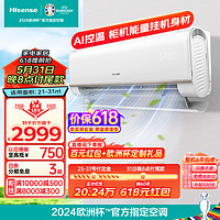 Hisense 海信 空调2匹客厅挂机 健康抑菌 AI控温大风量防直吹 新一级能效变频壁挂式空调挂机 KFR-50GW/E360-X1