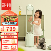  科西逸尔 KEHEAL无叶风扇电风扇落地扇柔风家用空气循环塔扇办公室智能遥控负离子空气净化低噪立式广角风扇 五重净化无叶风扇A4【薄荷绿】