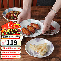 美浓烧 创意家用陶瓷餐具日本进口卡通儿童餐盘小吃早餐盘6.5英寸 卡通儿童盘5件套