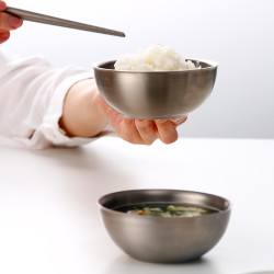 HORIE 堀江 餐具钛套装儿童碗宝宝婴儿吃饭辅食碗防摔钛碗筷子勺子叉子套装 磨砂