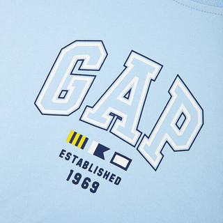 Gap 盖璞 女装2024夏季精梳棉字母logo短袖T恤宽松亲肤上衣 465249 蓝色 M
