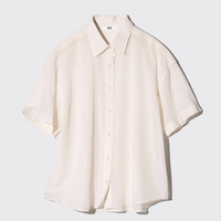 UNIQLO 优衣库 女士短袖衬衫 473355 浅米色 S