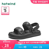 热风 hotwind女鞋24夏女士时尚拖鞋纯色露趾女鞋休闲户外套脚凉鞋女