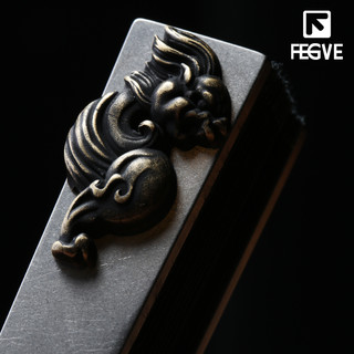 费戈FEGVE麒麟全钛合金折扇子防身功夫太极古风中国纯金属便携武术