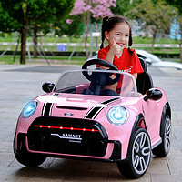 薩瑪特 mini兒童電動車四輪可坐兒童電動汽車兒童汽車可坐人玩具車可坐人兒童車四輪粉色