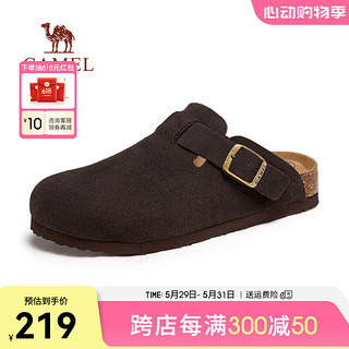 骆驼（CAMEL）2024夏季复古绒面勃肯鞋柔软透气舒适休闲凉鞋男 G14M074667 咖啡色 38