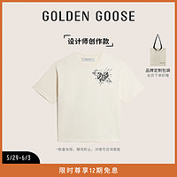                                                                                 Golden Goose【设计师创作款】【亚洲版型】女装 棉质圆领休闲运动T恤 米白色 XXS码(155/80A)