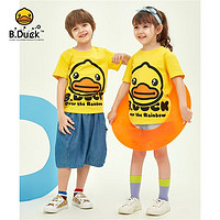 B.Duck 小黄鸭童装男童T恤儿童短袖夏季新款女宝宝卡通半袖潮 黄色（BF2201922A） 120cm