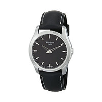 TISSOT 天梭 男士39mm经典百搭皮革石英手腕表T0354461605102