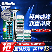 PLUS會員：Gillette 吉列 威鋒手動剃須刀 1刀架+12刀頭