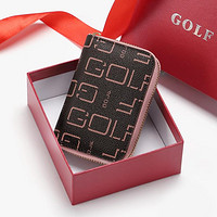 GOLF 高爾夫 禮盒款經典印花卡包女風琴式卡位零錢包多卡位證件包卡包女送女友