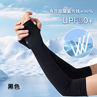 361° 冰袖輕薄冰絲涼感防紫外線透氣防曬護臂套袖防曬護袖 黑色 37cm *10cm