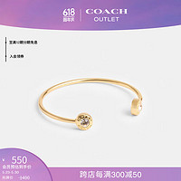 COACH 蔻驰 奥莱女士开口式圆形手镯 金色