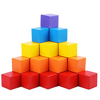 木丁丁 正方体积木数学教具教材木制几何图形空间小方块立体正方形小学生 2.5厘米60粒+图+袋