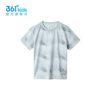 361°361度童装男童短袖针织衫2024年秋季中大童T恤 山峰灰 170cm