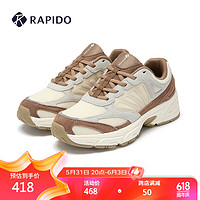 Rapido 雳霹道 2024年春夏款系带运动鞋网眼舒适休闲鞋CQ4ZK3S07 米色 36