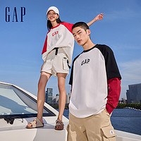 Gap 盖璞 男女装2024夏季新款LOGO撞色插肩袖短袖T恤宽松休闲上衣544461