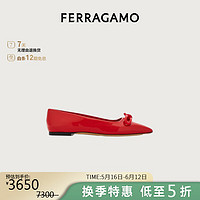 菲拉格慕（Ferragamo）女士红色蝴蝶结芭蕾舞平底鞋 0771542_1D _ 55/36 