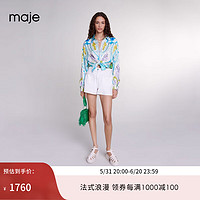 Maje2024夏季女装时尚简约白色棉质口袋短裤休闲裤MFPSH00564 白色 T34